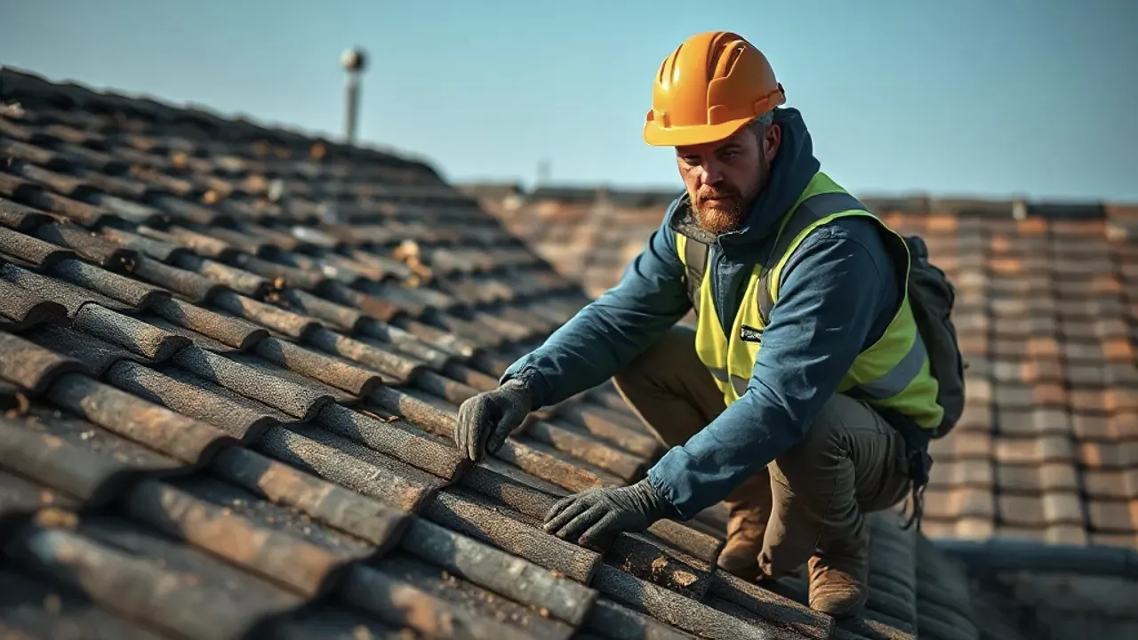 A professional carrying out Coastal roofing on the Isle of Sheppey near Whitstable