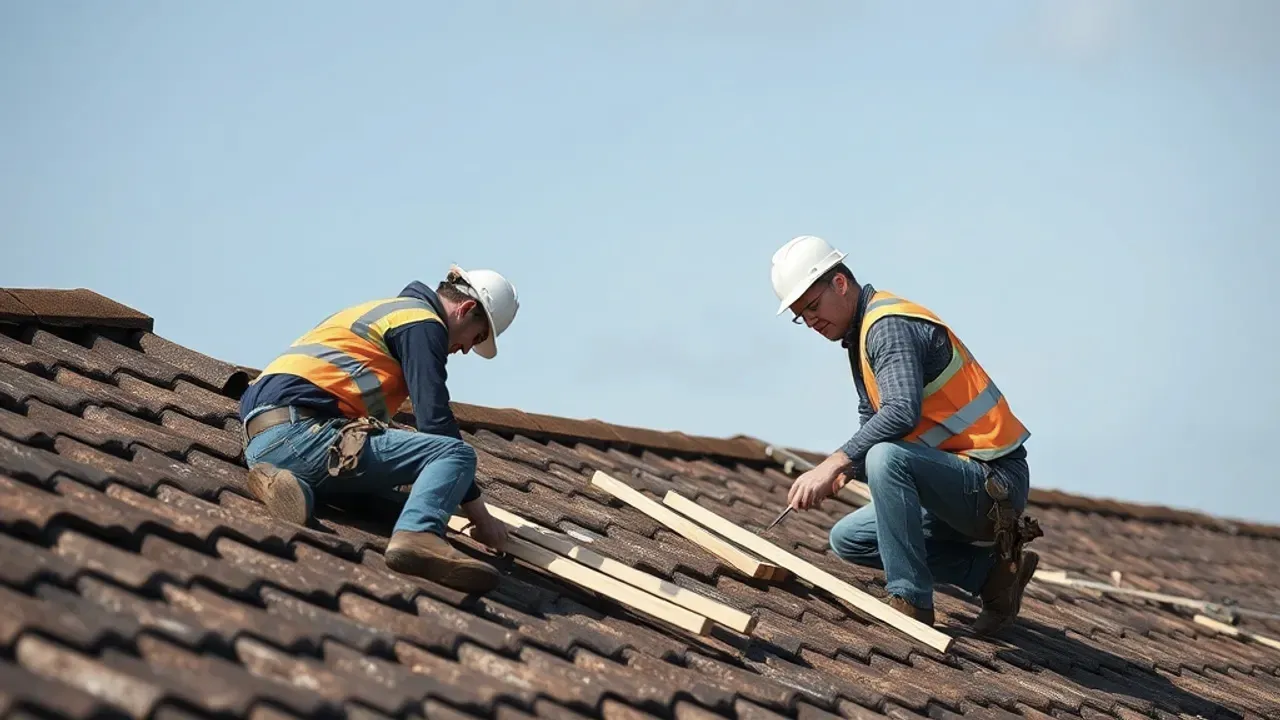 Two professionals working on Parapet roofing in Margate near Whitstable