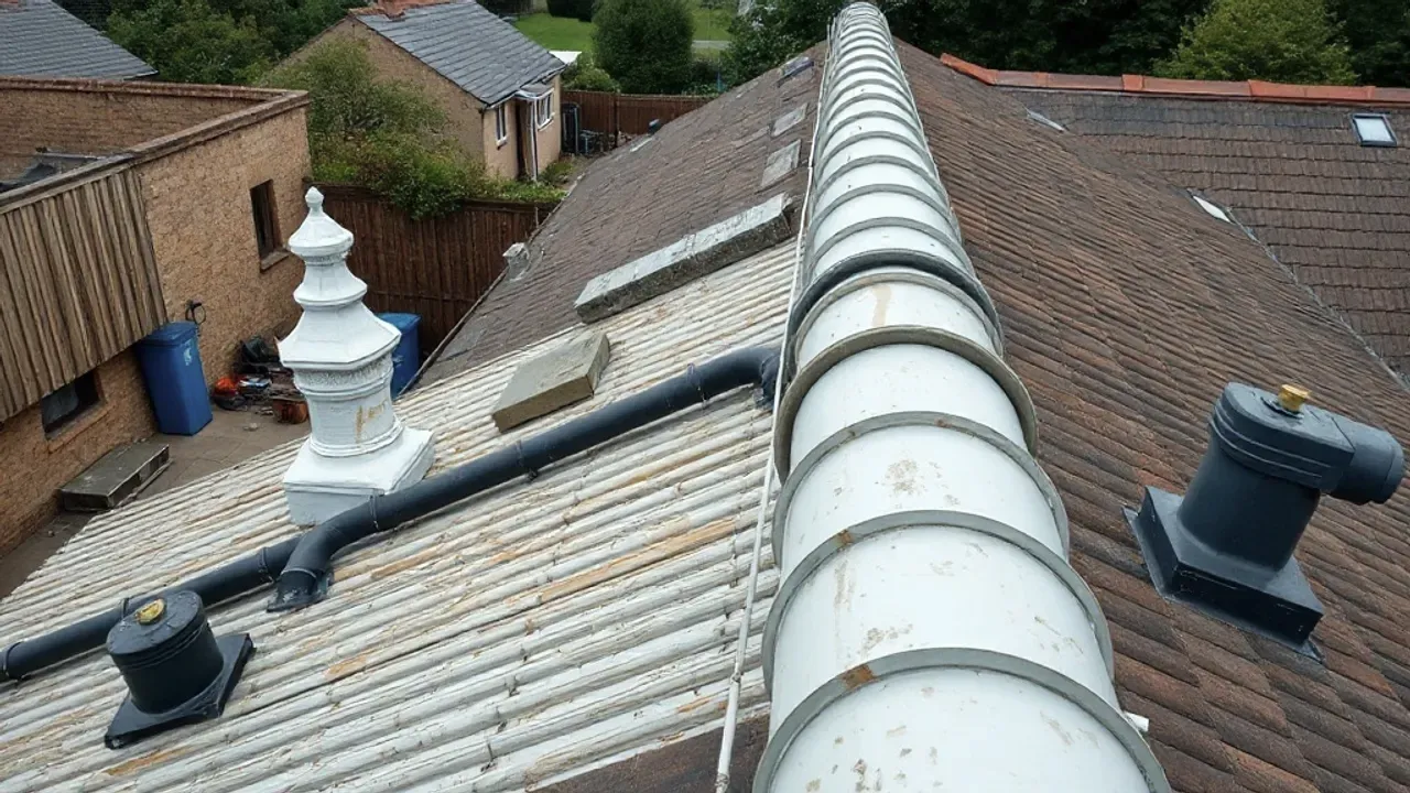 An elevated view across a site relevant to Rainwater goods near Whitstable